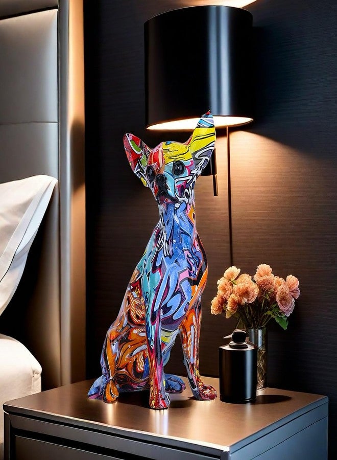 FUNSXBUG Colorful Chihuahua Dog Art Statue Figurines Sculpture Collectibles Home Office Living Room Desktop Display Decoration - Image 5